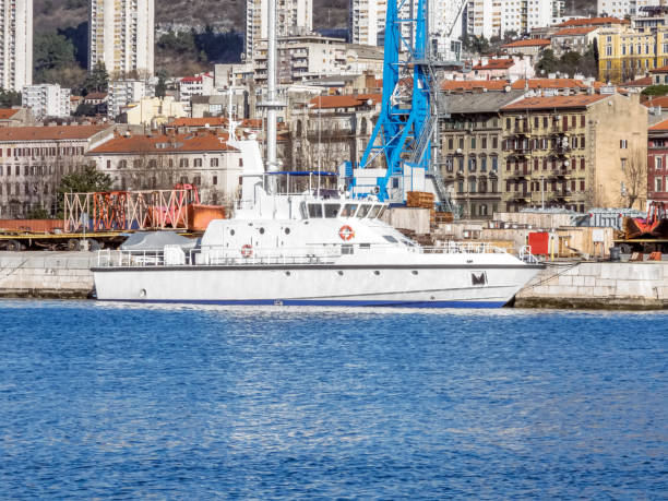 Police patrol boat tied up in the port of Rijeka, Croatia Police patrol boat tied up in the port of Rijeka, Croatia